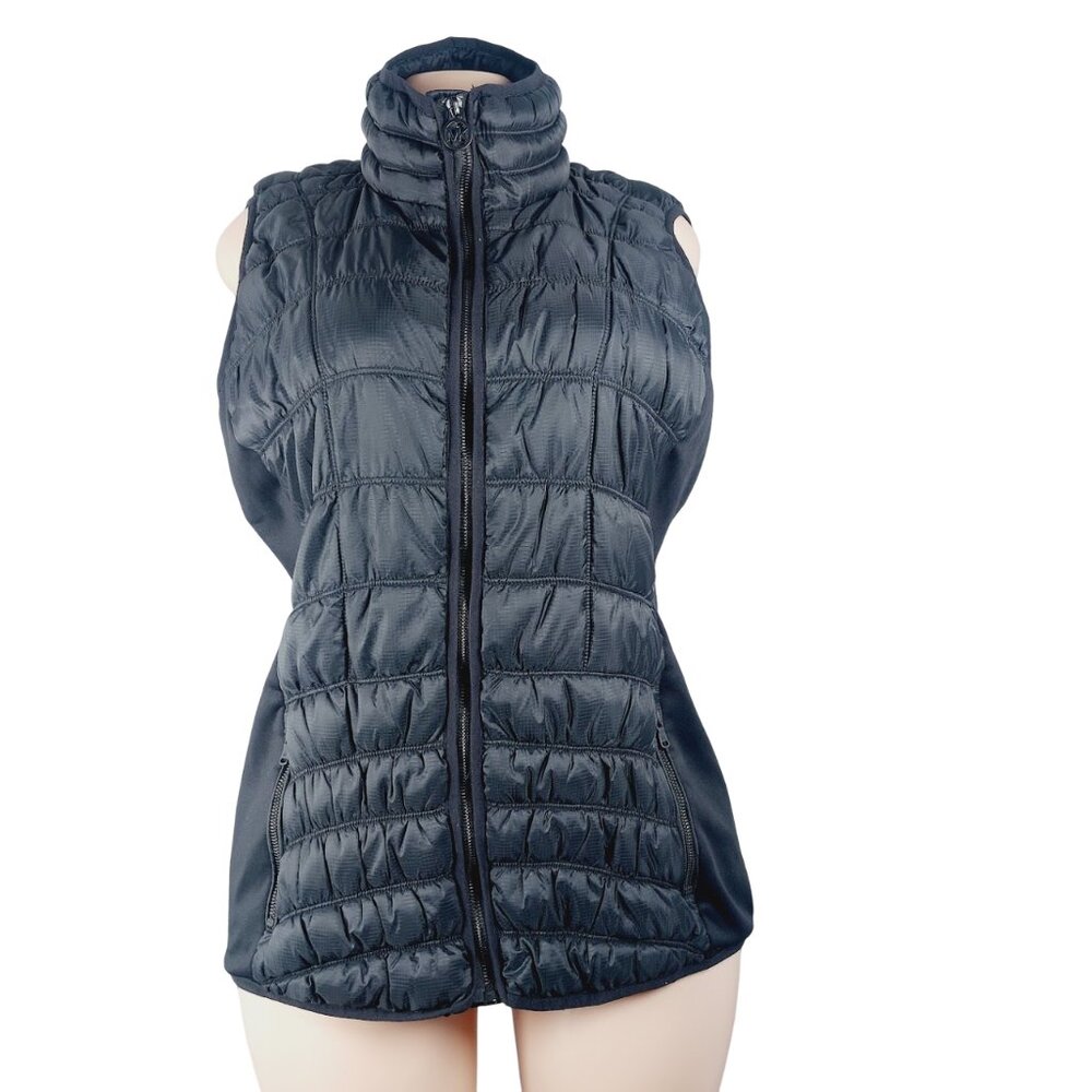 Michael Michael Kors Women's Black Quilted Full Zip Puffer Vest Jacket Size L